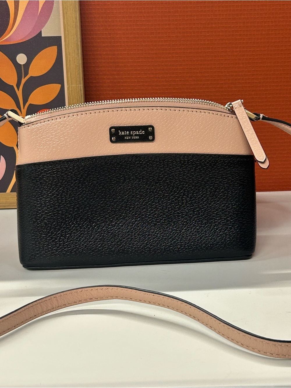 NWOT Kate Spade Jeanne Leather Crossbody purse black and blush